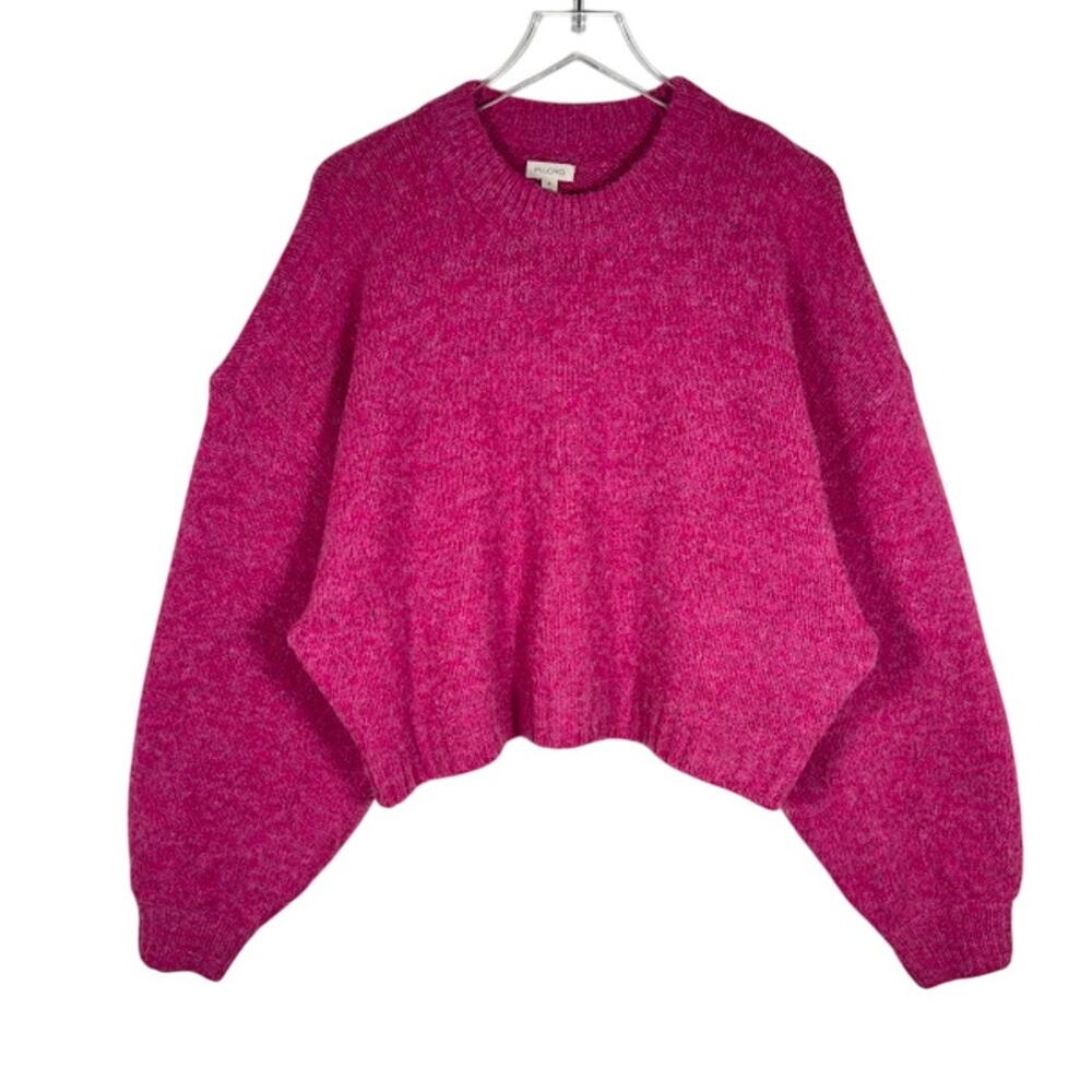 Anthropologie Pink Crewneck Fuzzy Knit Sweater - Picture 2 of 9